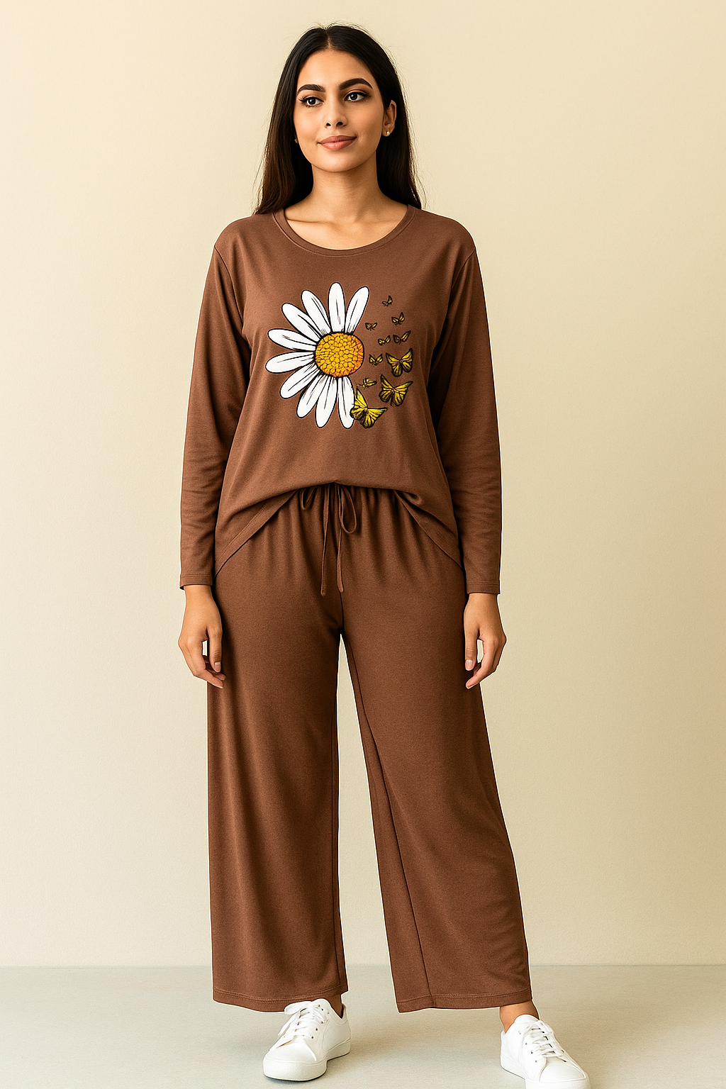 Brown Daisy Loose Style loungewear