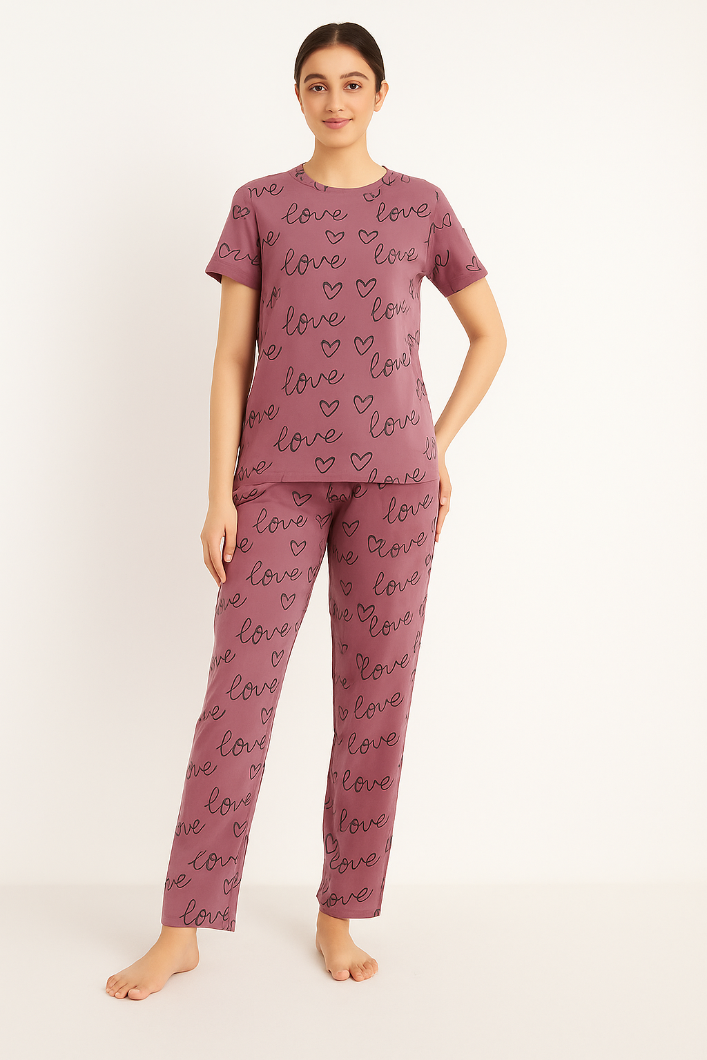 Desi Gulab Love Women Pajama Set
