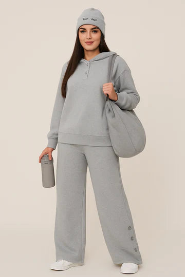 Grey Button Bottom Tracksuit