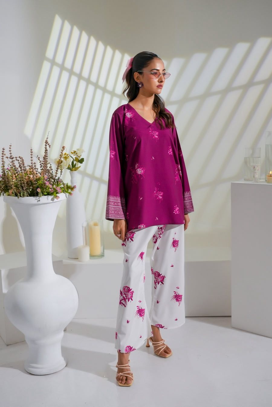 Digital printed cord set Magenta