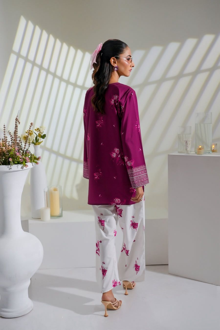 Digital printed cord set Magenta