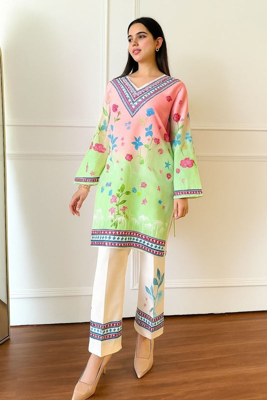 Digital printed cord set Green