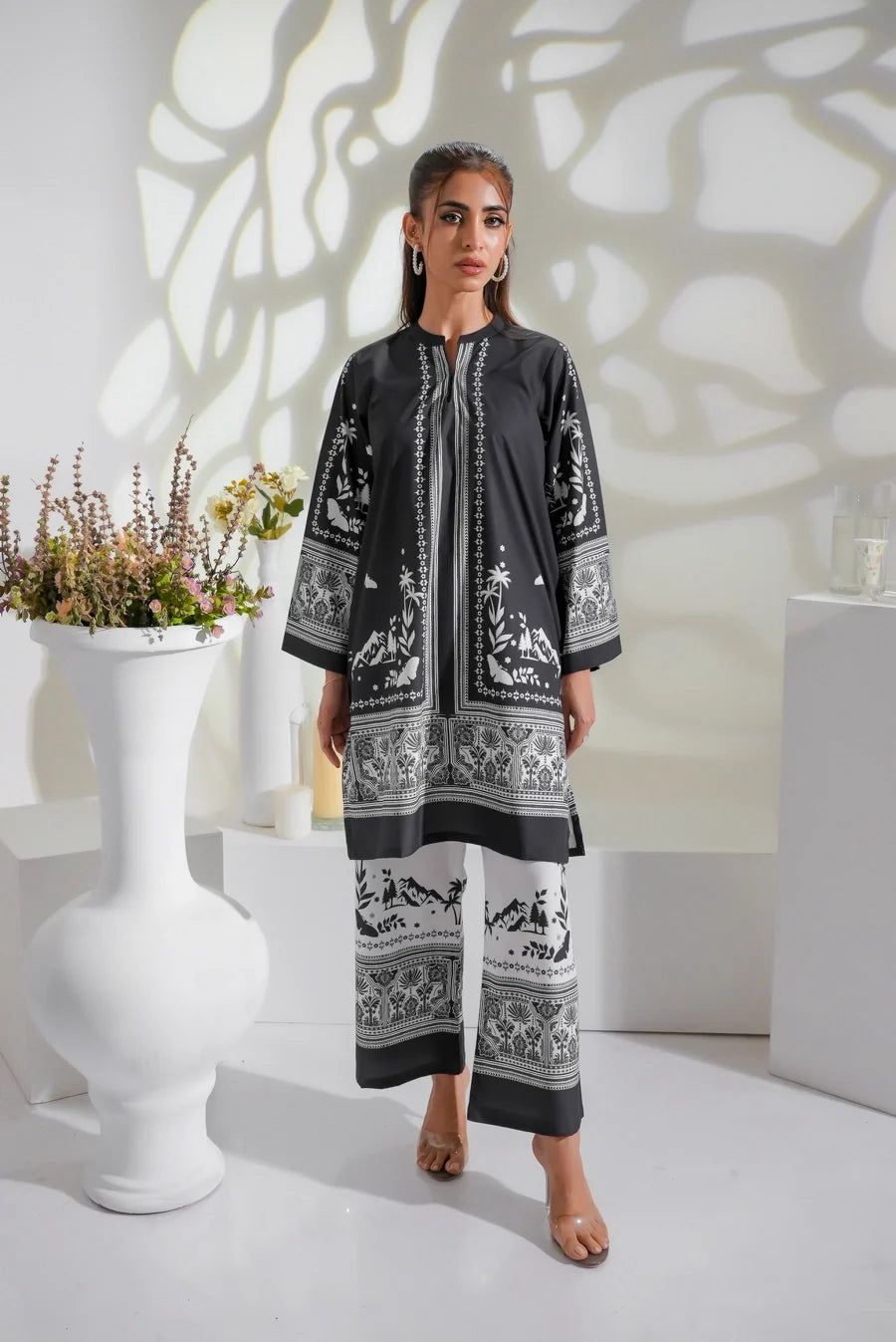 Digital printed cord set Black