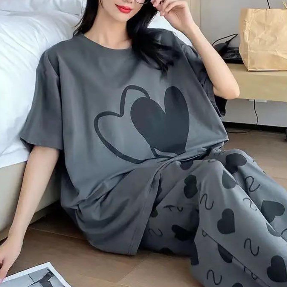 Dark Grey Heart PJ Nightdress