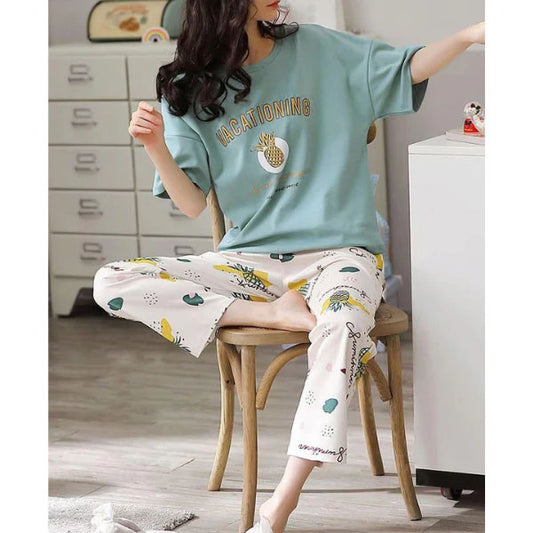 Sky Blue Vacationing Pajama Set