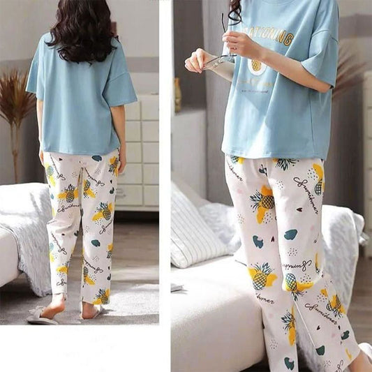 Sky Blue Vacationing Pajama Set