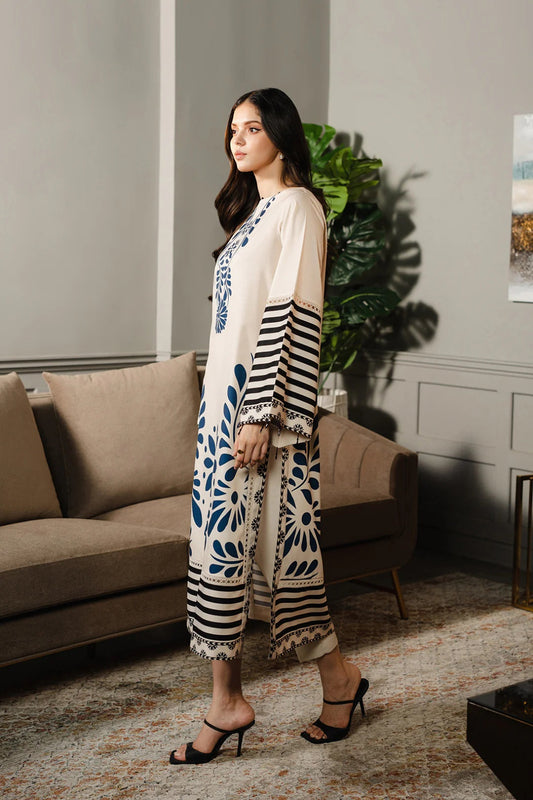 Digital Printed Long Shirt With Flapper Cord set