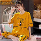 Yellow Meow Printed Night Wear