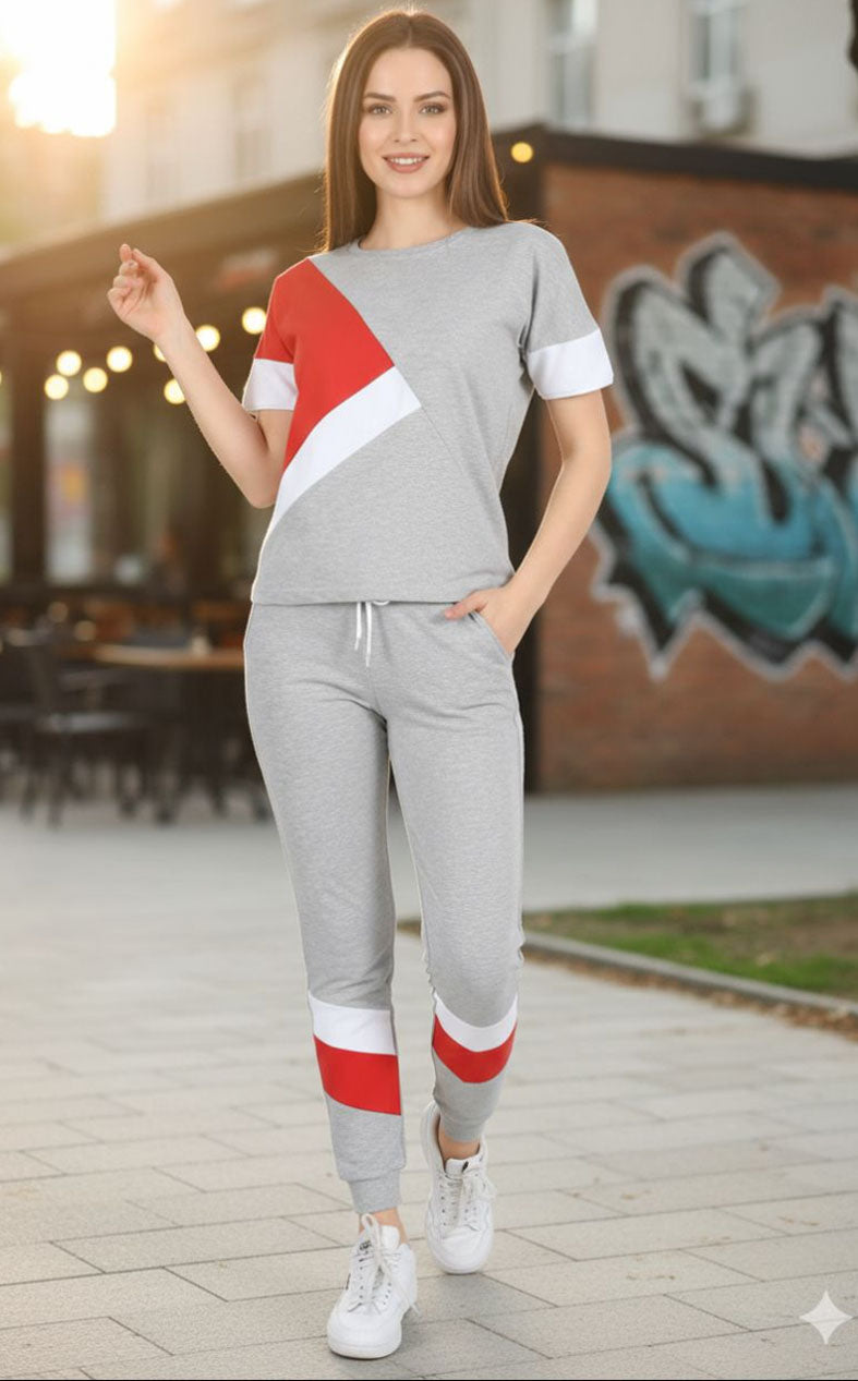 Grey & Red Tracksuit
