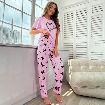 Pink Mom Life Printed Half Sleeve Pajama Set