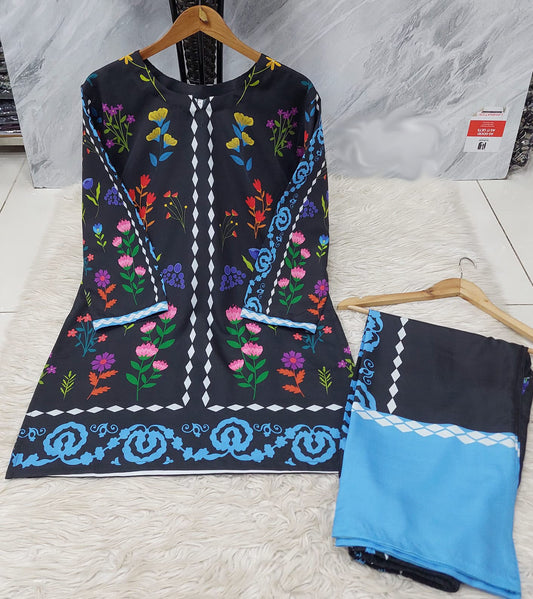 Digital printed codd set Blue & Black