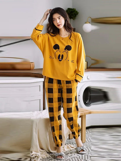 Mustrad Contrast Check Check Women Pajama Set