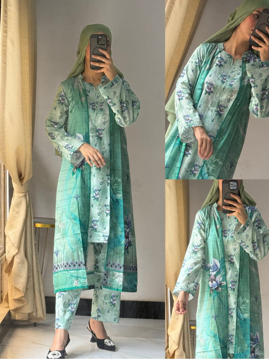 Snowdrop Teal Green