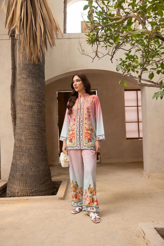 Digital printed cord set Flower