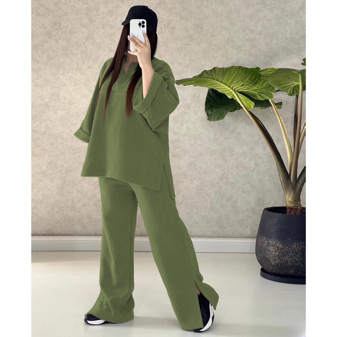 Winter Bottom Cut Style Track suit Green