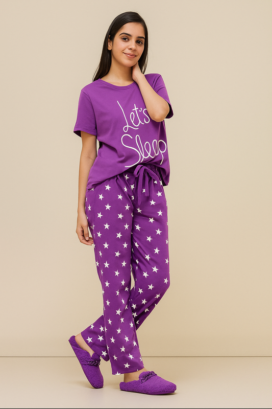 Purple Love Sleep Printed Nightdress