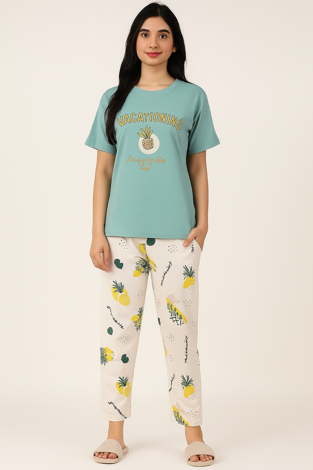 Sky Blue Vacationing Pajama Set