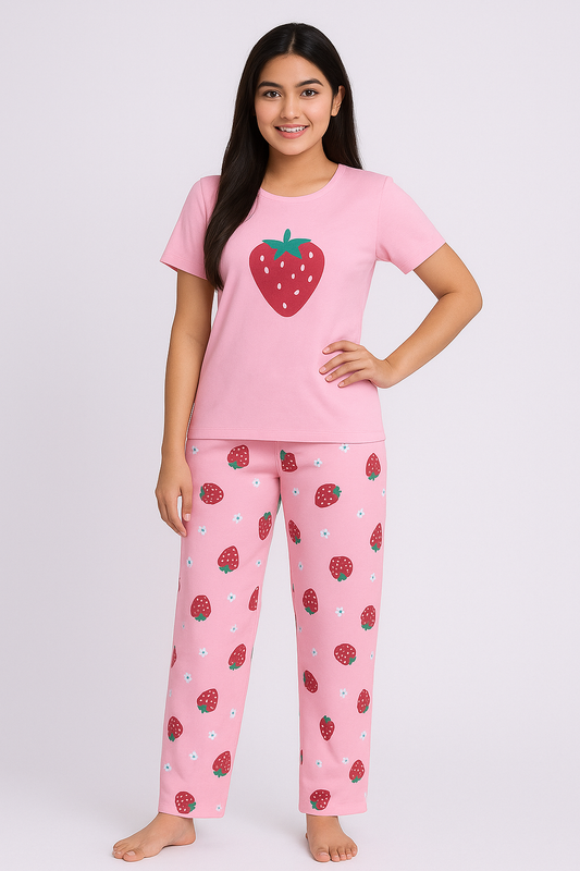 Berry Sweet Dress Pajama Set