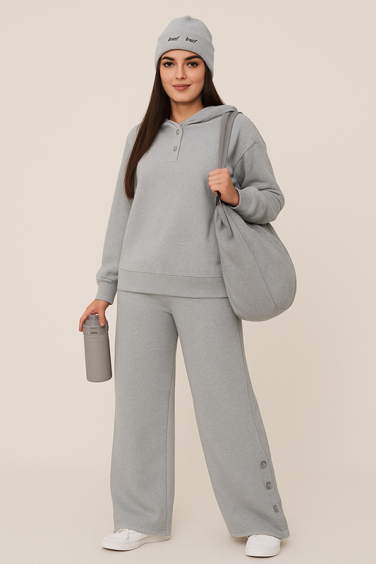 Grey Button Bottom Tracksuit