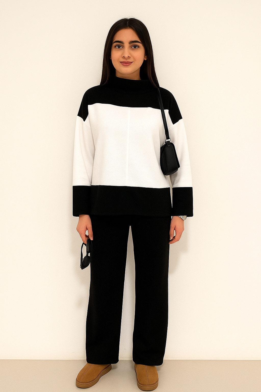 Black Drop Shoulder Longewear