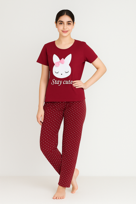 Stay Cute Bunny Pajama Set