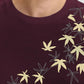 Leaf Printed Maroon Fit-T Shirt