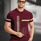 Strip Printed Maroon Fit-T Shirt
