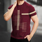 Strip Printed Maroon Fit-T Shirt