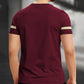 Strip Printed Maroon Fit-T Shirt