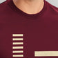 Strip Printed Maroon Fit-T Shirt