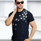 Leaf Printed Blue Fit-T Shirt