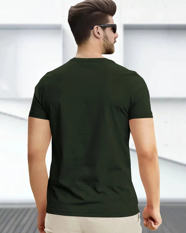 Leaf Printed Green Fit-T Shirt