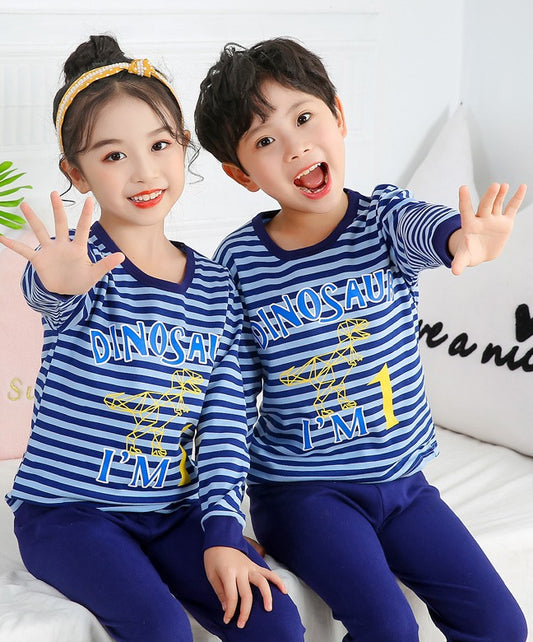 Blue Dinosaur Patterned Nightwear Set (Each)